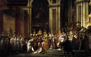 Consagración del Emperador Napoleón I y Coronación de la Emperatriz Josefina Neoclasicismo Jacques Louis David Pinturas al óleo